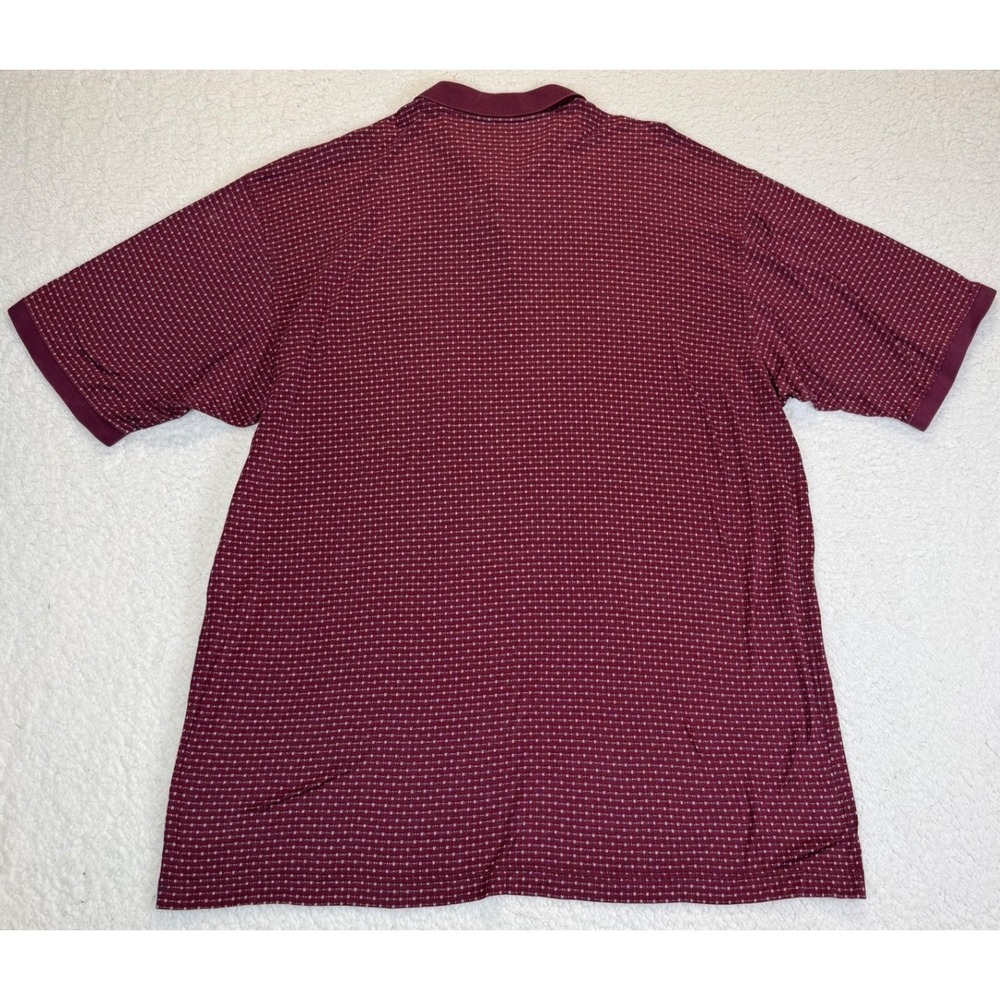 Clubhouse Collection Masters Golf Polo Shirt Mens XL Burgundy Micro Print Logo - Picture 7 of 7